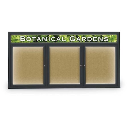 United Visual Products Open Faced Traditional Corkboard, 72x36" UV645A-GOLD-DRKSPR